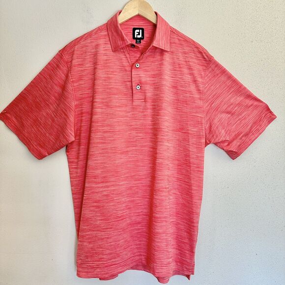 FOOTJOY FJ Golf Polo Stretch Short Sleeve Breathable Shirt Mens M Preppy RED - Picture 1 of 10